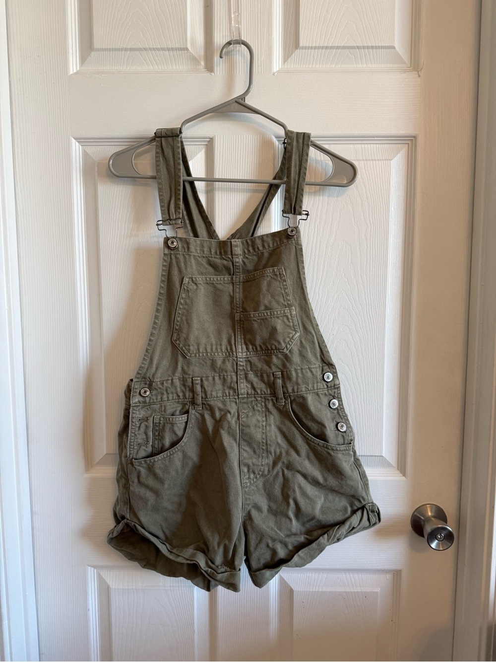 we the free xs Olive Green Cotton Short Overalls